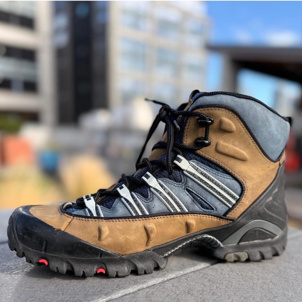 ECCO Gore-Tex Hiking Boots Mens Size 10.5 Receptor Brown Blue Gorpcore Outdoors